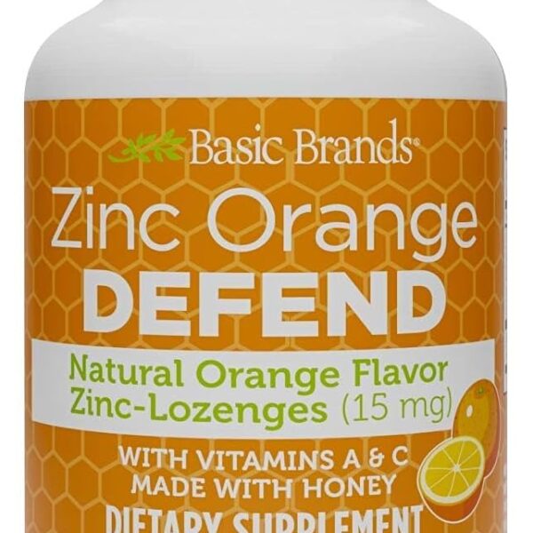 Basic Brands Zinc Lozenges, 100 Count, Orange
